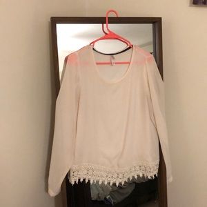 Sheer cream top